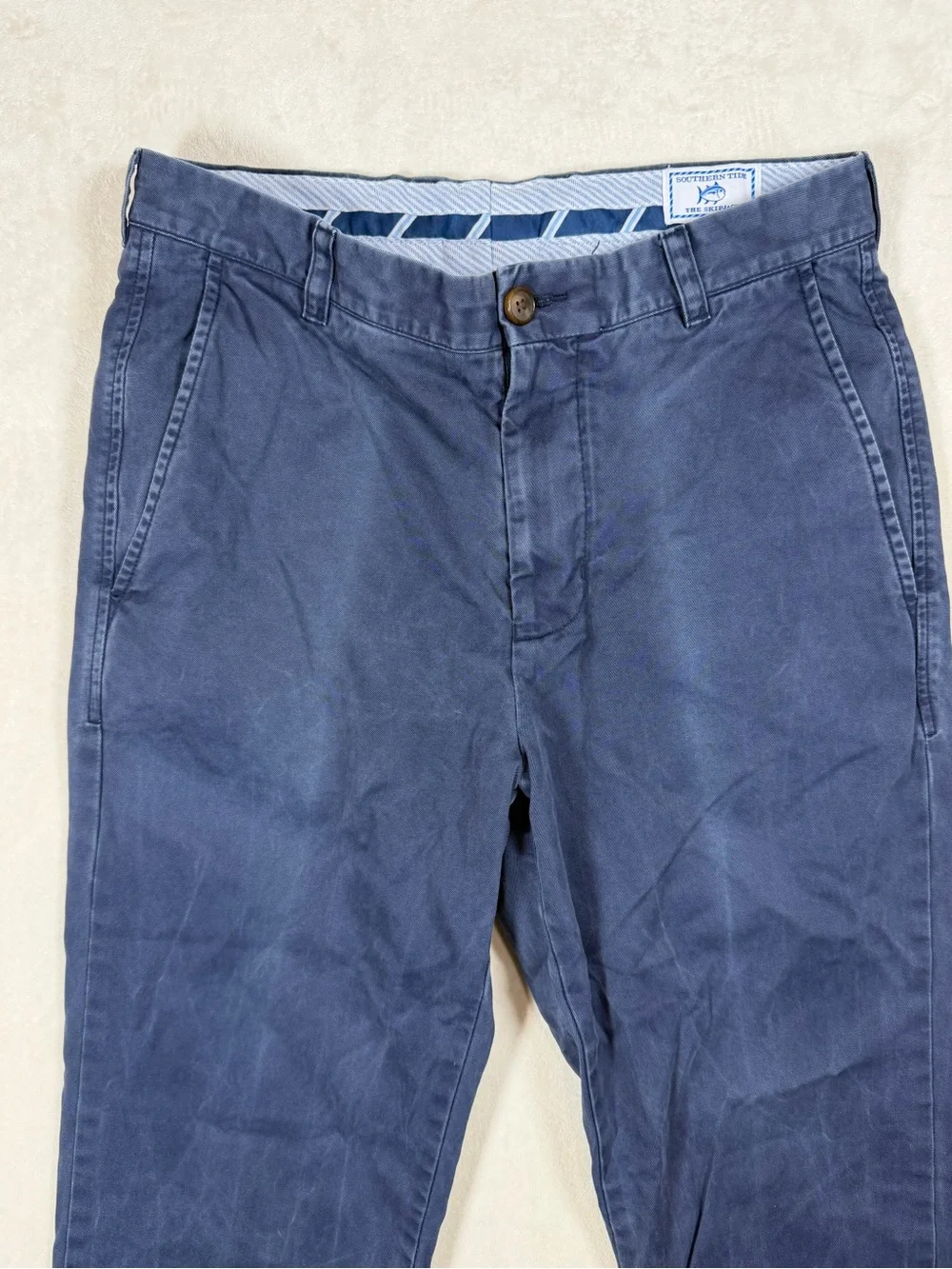 Southern Tide 30W 32L Navy Blue Classic Flat Front Chino Stretch Cotton Pants